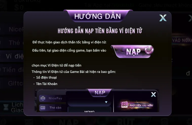 Quy trình nạp tiền bằng ví điện tử tại 789Club.